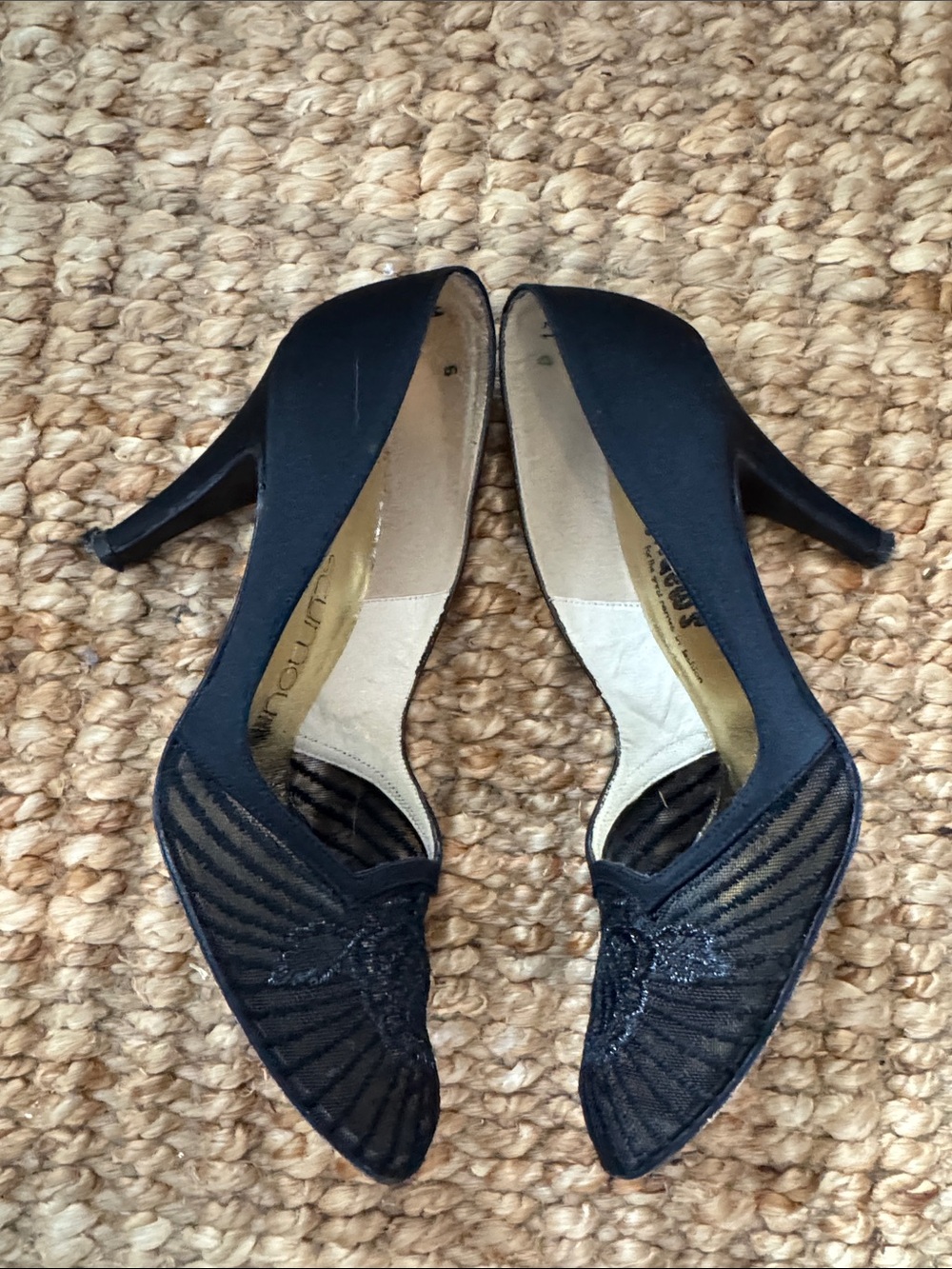 Vintage Stuart Weitzman Ingledew’s Black Mesh Pumps Size 5